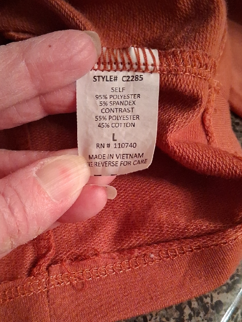 Ruffle-Front Sweatshirt in Rust - Picture 10 of 10